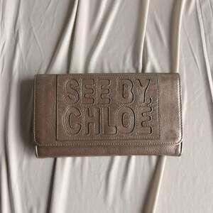 See By Chloe Embossed Metallic Leather Long Wallet